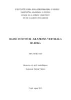 prikaz prve stranice dokumenta Basso continuo - glazbena vertikala baroka