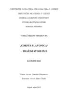 prikaz prve stranice dokumenta Corpus Slavonica - Tražim svoje ime